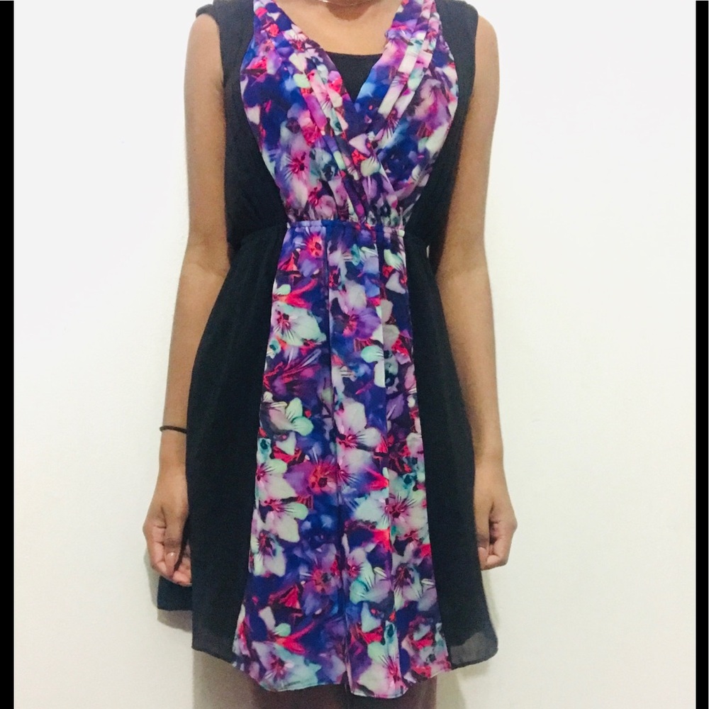 NWOT Express Floral Black Dress